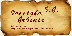Vasiljka Grkinić vizit kartica